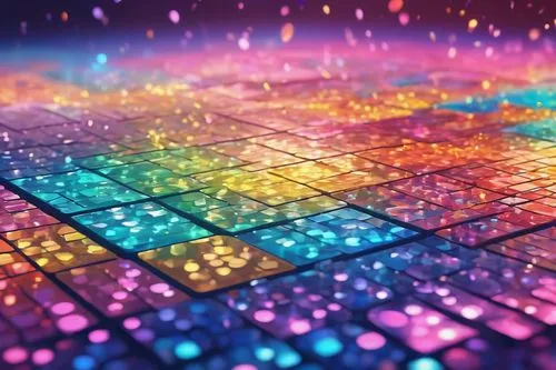 computer chips,square bokeh,colorful foil background,computer art,pixel cells,computer chip,semiconductor,circuit board,graphic card,computer graphics,prism,cpu,playmat,colorful background,random-access memory,electronic market,disco,printed circuit board,microchips,multicolour,Illustration,Japanese style,Japanese Style 19