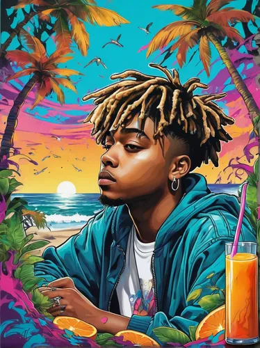 tropics,soundcloud icon,bali,oil painting on canvas,art,oil on canvas,king coconut,piña colada,artwork,valencia orange,wiz,fiji,album cover,palmtrees,tropical drink,charleston,oasis,kodak,agua de valencia,sub-tropical,Conceptual Art,Graffiti Art,Graffiti Art 09