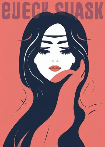 a woman's face with her eyes closed,chusok,cuckoo-light elke,chukchansi,chukchi,ekachai,chicanas,Illustration,Vector,Vector 01