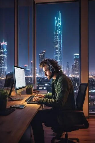 man with a computer,night administrator,cybertrader,modern office,remote work,blur office background,workspaces,wireless headset,work from home,working space,creative office,cybersquatters,thinkcentre,telecommute,salesforce,computer workstation,cybercriminals,telecommuter,deskpro,inntrepreneur,Art,Classical Oil Painting,Classical Oil Painting 33