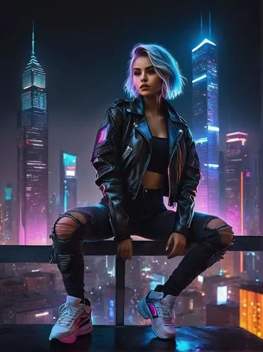 cyberpunk,80s,neon lights,puma,futuristic,neon light,cyber,neon,hk,shanghai,80's design,urban,spotify icon,jacket,birds of prey-night,femme fatale,dystopian,city lights,hd wallpaper,mk1,Illustration,Paper based,Paper Based 11