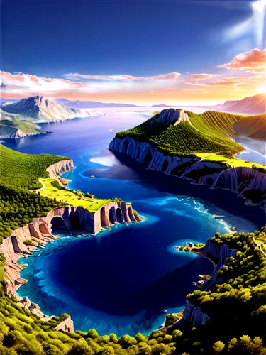 virtual landscape,an island far away landscape,futuristic landscape,landscape background,skylands,mountainous landscape,cliffsides,acid lake,waterscape,terraformed,coastal landscape,mountain valleys,mountainlake,fjord landscape,cliffside,fantasy landscape,islands,terraforming,panoramic landscape,river landscape,Conceptual Art,Fantasy,Fantasy 23