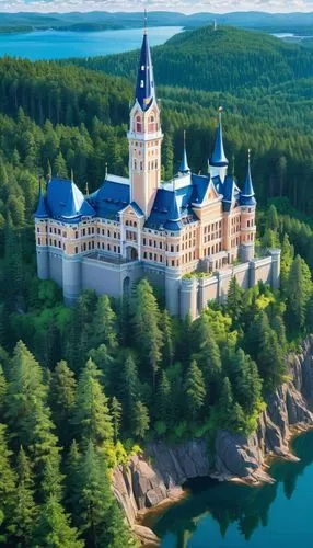 neuschwanstein,fairytale castle,neuschwanstein castle,fairy tale castle,suomi,hluboka castle,karelia,kolno,finland,moritzburg,czarist,bavaria,waldviertel,moritz castle,kempinski,dubrovka,czechia,many glacier hotel,moritzburg castle,nordwestmecklenburg,Illustration,Japanese style,Japanese Style 03