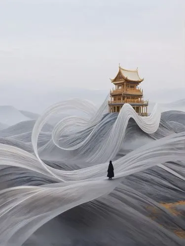 japanese waves,wudang,world digital painting,kunqu,jianfeng,wind machine,Illustration,Realistic Fantasy,Realistic Fantasy 01