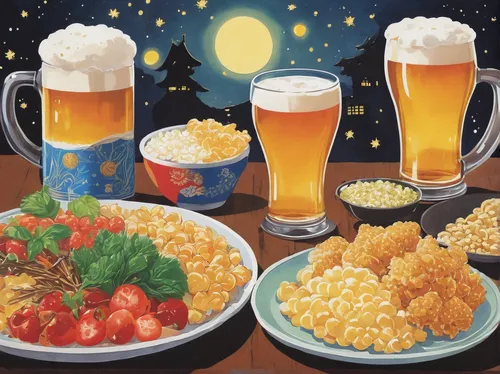 beer sets,bavarian dinner,beer,wheat beer,two types of beer,drink icons,beer table sets,beer glass,craft beer,placemat,food icons,beer cocktail,oktoberfest background,beers,ice beer,beer match,christmas menu,draft beer,german food,dutch cuisine,Illustration,Japanese style,Japanese Style 20