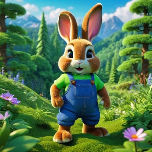 cartoon rabbit,cartoon bunny,peter rabbit,bunni,jack rabbit,filbert,bunzel,beulah,bunnie,rabbo,alvin,babbit,rabbet,hopps,rabbids,dobunni,hoppity,lapine,sylbert,cute cartoon character,Photography,General,Realistic