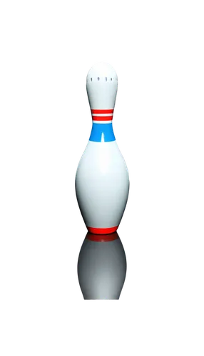 Bowling pin, glossy surface, reflective metal, detailed bolts, vibrant colors, dynamic pose, isolated on transparent background, shallow depth of field, high contrast lighting, dramatic shadows, cinem