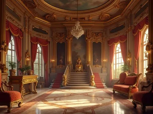 ornate room,ritzau,victorian room,vicomte,royal interior,grandeur,enfilade,cochere,dandelion hall,versailles,the throne,baccarat,the palace,entrance hall,europe palace,baroque,chateau,neoclassical,sitting room,hermitage,Photography,General,Realistic