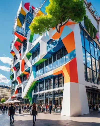 pompidou,beaubourg,montpellier,jussieu,mipim,marseille,esade,mvrdv,villeurbanne,lyon,miptv,bouygues,colorful facade,bordeaux,eixample,barcellona,endesa,barcelona,samaritaine,marseilles,Unique,3D,Low Poly