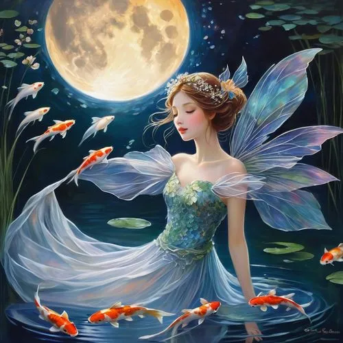 fairie,faerie,faery,fairy,fairy queen,little girl fairy,mermaid background,fairies aloft,fairy tale character,amphitrite,flower fairy,rosa 'the fairy,fairy world,fantasy picture,fairy peacock,naiad,blue moon rose,thumbelina,sirene,aurora butterfly,Illustration,Realistic Fantasy,Realistic Fantasy 30