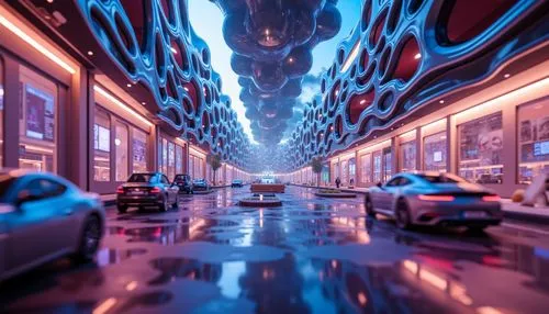 futuristic landscape,cybercity,bladerunner,cyberscene,shanghai,guangzhou,dubai,metropolis,futuristic,virtual landscape,cyberview,kaleidoscape,doha,cityscape,reflexed,cyberpunk,cinema 4d,wavevector,alleyway,microdistrict