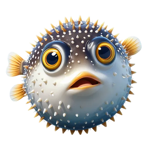 pufferfish,puffer fish,blowfish,fugu,hawkfish,guardfish,hatchetfish,puffer,dartfish,filefish,tartabull,napoleon fish,ballala,openbsd,poisson,boxfish,urchin,lanternfish,characidae,reovirus,Unique,3D,Isometric
