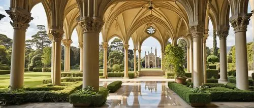 alcazar of seville,lugou,batalha,cloister,caramoor,porticoes,garden of the fountain,alcazar,mamounia,abbaye de belloc,cloisters,monasterio,abbazia,colonnades,loggia,convento,cloistered,columnas,mcnay,cathedrals,Illustration,Retro,Retro 21