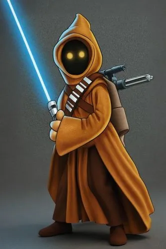 jawa jedi,a cartoon character dressed in the style of luke lei lei,jawa,jedi,katarn,revan,mandos,jango