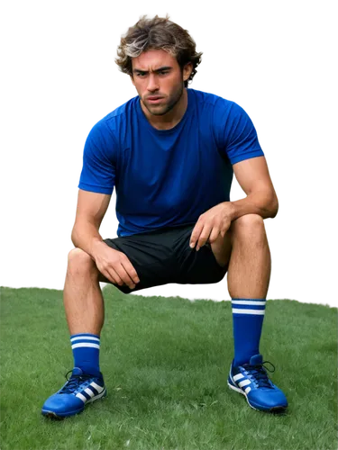 High ankle sprain, athletic male, agonized facial expression, sweaty forehead, messy hair, torn sports jersey, ripped shorts, bruised and swollen right ankle, ice pack wrapped around ankle, sports tap