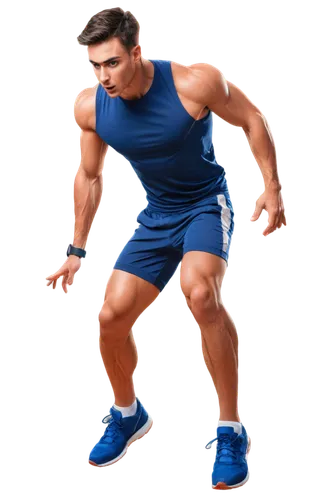 hurdles, athletic man, muscular physique, strong legs, dynamic pose, jumping motion, sporty outfit, sweat-drenched face, determined expression, bold eyebrows, short hair, morning sunlight, high-angle 