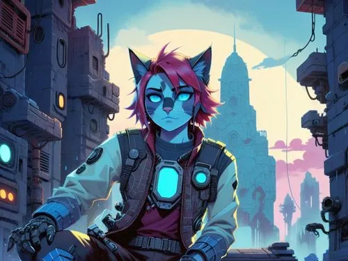 neuromancer,tirona,lykos,protagonist,alleycat,shadowrun,Illustration,American Style,American Style 01