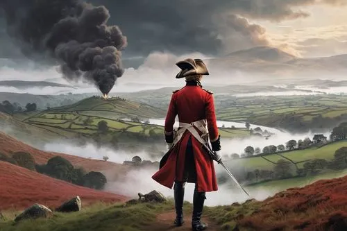 red coat,the wanderer,scythe,waterloo,red cloud,game illustration,britain,rob roy,exmoor,cheshire,england,extinction rebellion,nicholas boots,jane austen,landscape red,sci fiction illustration,united kingdom,world digital painting,red sky,wanderer,Unique,Design,Infographics