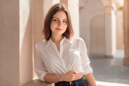 hallia venezia,beyaz peynir,white shirt,iulia hasdeu castle,andrea vitello,city ​​portrait,romantic look,young model istanbul,social,iranian,portrait background,birce akalay,kato lefkara,yasemin,female model,ayasofya,scilla,polo shirt,beautiful young woman,almudena,Photography,Realistic