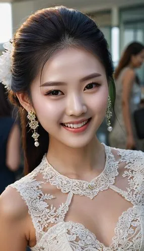 solar,miss vietnam,korean,phuquy,hanbok,vietnamese,bridal dress,asian woman,bridal,pi mai,seo,joy,songpyeon,vietnamese woman,korean won,kimjongilia,asian girl,asian,bride,wedding photo,Female,East Asians,Teenager,M,Happy,Lace Dress,Indoor,Airport