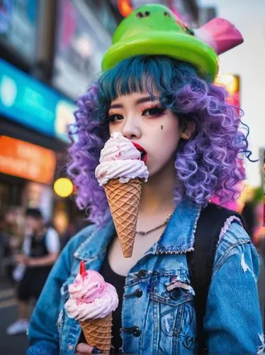 woman with ice-cream,kawaii ice cream,neon ice cream,harajuku,zombie ice cream,ice cream,ice cream cone,icecream,ice-cream,soft serve ice creams,ice creams,soft ice cream,sweet ice cream,pink ice cream,variety of ice cream,ice cream cones,mandarin sundae,ice cream icons,milk ice cream,ice cream stand,Illustration,Realistic Fantasy,Realistic Fantasy 47