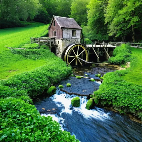 water mill,green landscape,water wheel,home landscape,dutch mill,old mill,rural landscape,country cottage,landscape background,idyllic,countryside,meadow landscape,farm landscape,summer cottage,beautiful landscape,country house,fisherman's house,nature landscape,ireland,log home,Unique,Paper Cuts,Paper Cuts 01