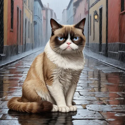 birman,rain cats and dogs,siamese cat,grumpy,blue eyes cat,street cat,cartoon cat,cat european,cat with blue eyes,breed cat,anthropomorphized animals,napoleon cat,stray cat,cat image,siamese,thunderstorm mood,feral cat,cute cat,british longhair cat,cat cartoon,Art,Classical Oil Painting,Classical Oil Painting 02