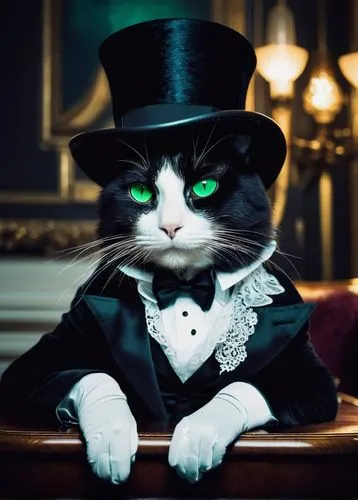 napoleon cat,tuxedo,tux,top hat,tuxedo just,ringmaster,cat sparrow,aristocrat,cat image,halloween cat,vintage cat,the cat,animals play dress-up,cat,black hat,gentlemanly,tea party cat,animal feline,figaro,victorian style,Conceptual Art,Sci-Fi,Sci-Fi 04