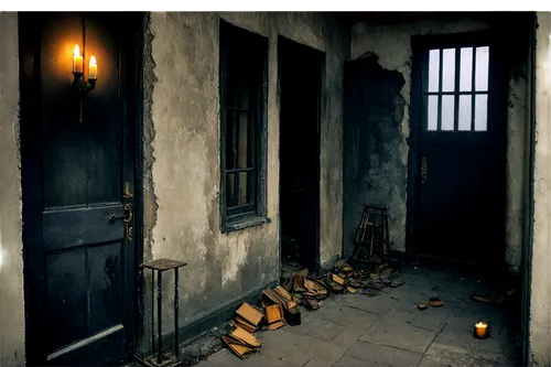 reformatory,lalaurie,abandoned room,storeroom,condemned,storerooms,instrumentarium,empty interior,doorways,hallway,music instruments,cellar,guardroom,creepy doorway,instruments,musical instruments,violins,schoolroom,lockerroom,prison,Illustration,Retro,Retro 05