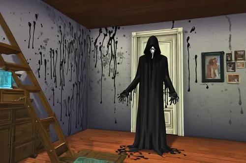 creepy doorway,dark cabinetry,halloween decorating,the haunted house,slender,grimm reaper,halloween decoration,haunted house,grim reaper,penumbra,halloween decor,the little girl's room,halloween decorations,boy's room picture,abandoned room,dark cabinets,halloweenchallenge,witch house,house painting,withered,Conceptual Art,Graffiti Art,Graffiti Art 08