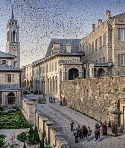 arles,a flock of pigeons,nimes,dubrovnik city,medieval architecture,aix-en-provence,bordeaux,trogir,doves and pigeons,dubrovnik,amboise,menger,doves of peace,stone town,flock of birds,hotel de cluny,oxford,de ville,abbaye de belloc,ostuni,Architecture,Small Public Buildings,Classic,Italian Gothic