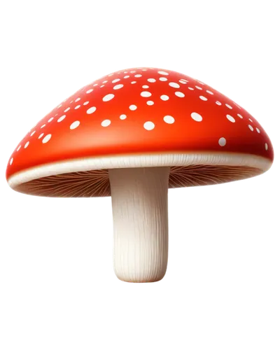 Free mushroom, cartoon style, colorful cap, white stem, rounded shape, detailed texture, soft shading, simple background, top view, symmetrical composition, vibrant colors, playful atmosphere, whimsic