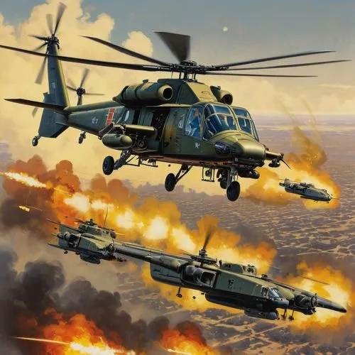  Vintage Advanced Helicopter Gunship attacking targets,gunships,helicopters,heliborne,apaches,copters,military operation,strykers,helikopter,fliegerkorps,firebombers,helicoptered,gunship,ah-1 cobra,ai