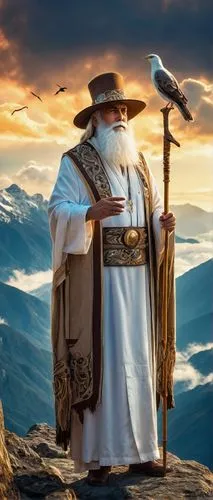 biblical narrative characters,archpriest,sanhedrin,archimandrite,whosoever,the abbot of olib,patriarch,benediction of god the father,yitzchak,melchizedek,gandalf,rabbeinu,the good shepherd,cleric,pilgrim,shacharit,gimli,israelite,hierarch,sacerdote,Illustration,Vector,Vector 16