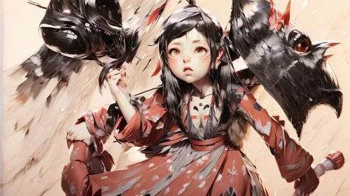 blood maple,crow queen,amano,goji,kitsune,japanese art,wall of tears,nine-tailed,sidonia,chinese art,yi sun sin,geisha,3d crow,dragon li,raven sculpture,murder of crows,hwachae,summoner,prey,ristras