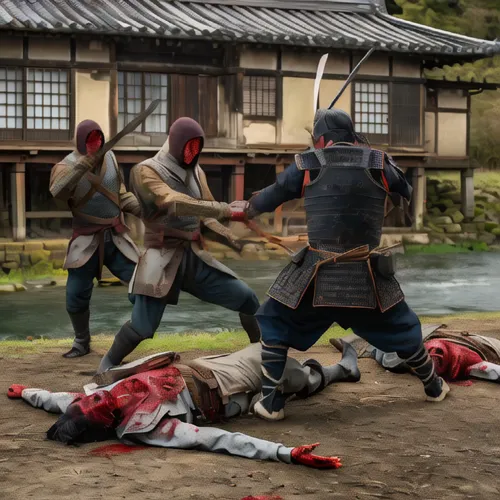 battōjutsu,sōjutsu,kenjutsu,shinobi,iaijutsu,tsukemono,japanese martial arts,ninjutsu,goki,stage combat,sword fighting,martial arts,hijiki,fighting poses,assassins,samurai fighter,skirmish,samurai,ass