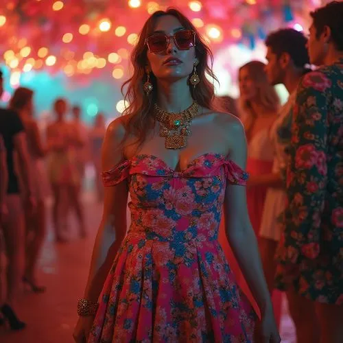 floral dress,coachella,lily-rose melody depp,valerian,floral,party dress,Photography,General,Commercial