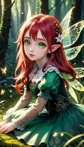 fae,faery,faerie,dryad,rosa 'the fairy,little girl fairy,fairy forest,rosa ' the fairy,forest clover,fairy,garden fairy,child fairy,vanessa (butterfly),aurora butterfly,fairy queen,rusalka,fairy tale character,forest background,fairies aloft,fairy world,Anime,Anime,Cartoon