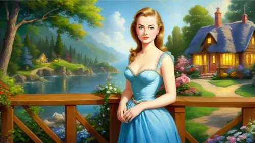 landscape background,cartoon video game background,fairy tale character,housemaid,dorthy,girl in the garden,world digital painting,photo painting,children's background,background image,girl in a long dress,fantasy picture,art painting,princess anna,woman house,cinderella,landlady,margaery,portrait background,home landscape