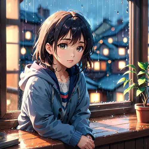 rainy,in the rain,rainy day,rain,after the rain,after rain,light rain,rain lily,rainy season,rainy weather,raindrops,umbrella,walking in the rain,weather-beaten,worried girl,raining,drop of rain,rain drops,girl studying,rains,Anime,Anime,Realistic