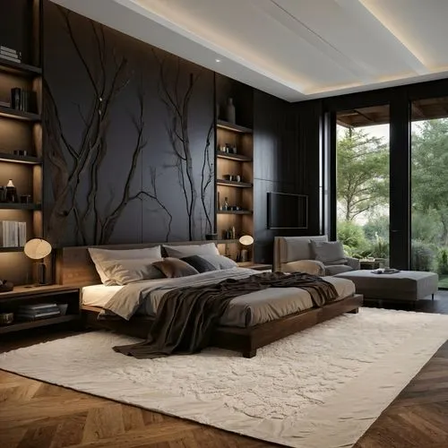 sleeping room,great room,modern room,interior design,interior modern design,modern decor,livingroom,contemporary decor,luxury home interior,bedroom,loft,interior decoration,room divider,living room,wood flooring,canopy bed,modern living room,danish room,ornate room,hardwood floors