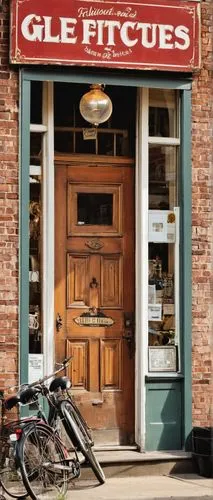 Rustic, vintage architectural salvage store, Raleigh NC, daytime, sunny weather, warm light, old brick exterior, wooden sign, distressed finishes, reclaimed wood accents, metal roof, industrial window