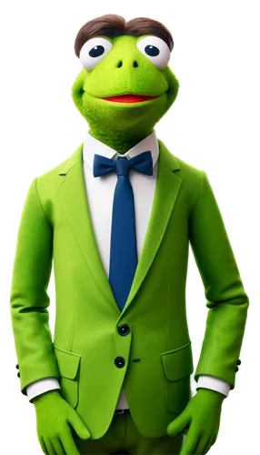 Muppet character, Kermit the Frog, green skin, big round eyes, collar, solo, standing, posing, Muppet show, Jim Henson style, soft focus, warm lighting, cinematic composition, shallow depth of field.,