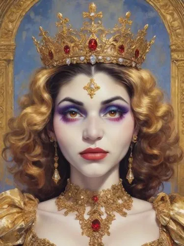 emperatriz,queenship,queen of hearts,madonnas,gothel,crown chakra,Digital Art,Impressionism