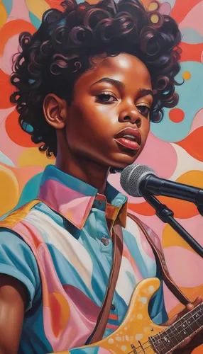 afro american girls,afro-american,oil painting on canvas,oil on canvas,afro american,afroamerican,musician,meticulous painting,painted guitar,painting technique,afro,woman playing,mural,detail shot,rockabella,jazz guitarist,girl with bread-and-butter,guitar player,wall art,art painting,Conceptual Art,Daily,Daily 15