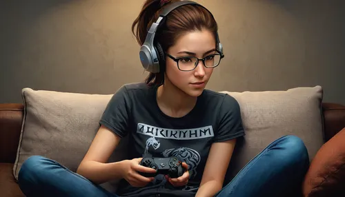 girl in t-shirt,game illustration,mobile video game vector background,game addiction,world digital painting,girl studying,gamer,gaming,playstation,gaming console,video gaming,gamers round,games console,gamepad,android tv game controller,girl at the computer,reading glasses,gamer zone,game controller,game drawing,Illustration,Abstract Fantasy,Abstract Fantasy 17