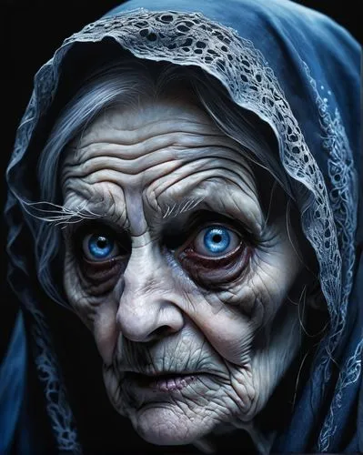 old woman,grandmother,grandmama,abuela,grandma,matriarch,abuelazam,scary woman,elderly person,old person,grandmom,scared woman,granny,vieja,ageing,old age,orona,mirada,nonna,crone,Illustration,Abstract Fantasy,Abstract Fantasy 14