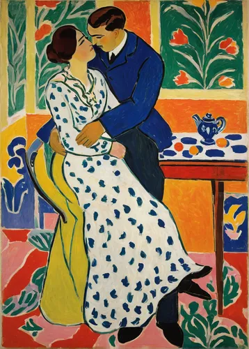 braque francais,young couple,tango,dancing couple,argentinian tango,tango argentino,khokhloma painting,vincent van gough,la violetta,as a couple,picasso,man and wife,post impressionism,braque saint-germain,two people,roy lichtenstein,woman on bed,harlequin,french valentine,courtship,Art,Artistic Painting,Artistic Painting 40