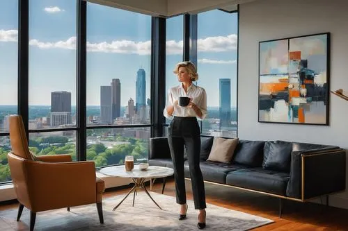 sky apartment,smartsuite,penthouses,oticon,blur office background,modern decor,modern office,real estate agent,hoboken condos for sale,blonde woman reading a newspaper,advertising figure,tishman,bizinsider,kimmelman,livingroom,apartment lounge,contemporary decor,modern room,realestate,zillow,Illustration,Realistic Fantasy,Realistic Fantasy 24