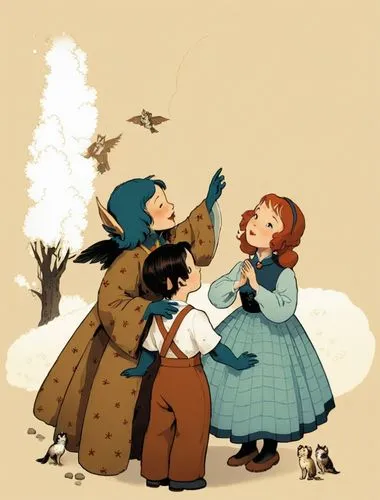 kate greenaway,avonlea,miniaturist,carolers,vintage children,pilgrims,fairytale characters,townsfolk,nickleby,vintage illustration,layton,sewing silhouettes,sparrows family,countrywomen,merryweather,autumn chores,vintage girls,book illustration,mary poppins,mennonites,Illustration,Children,Children 04